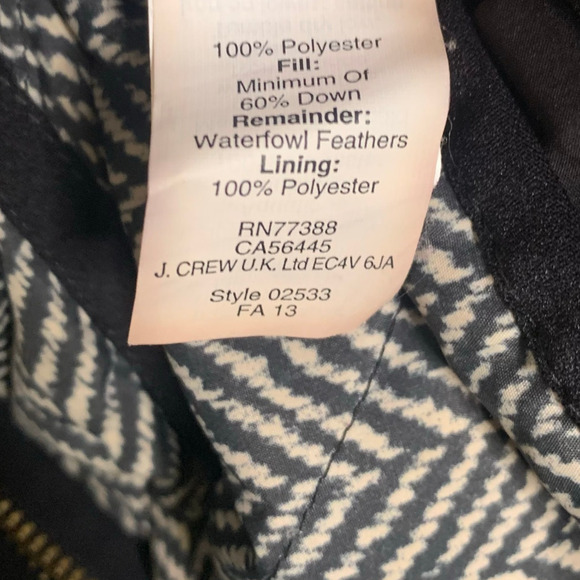 J.Crew Vest Women's X-Small Goose Down Herringbone Full Zip Dark Academia - Picture 5 of 7